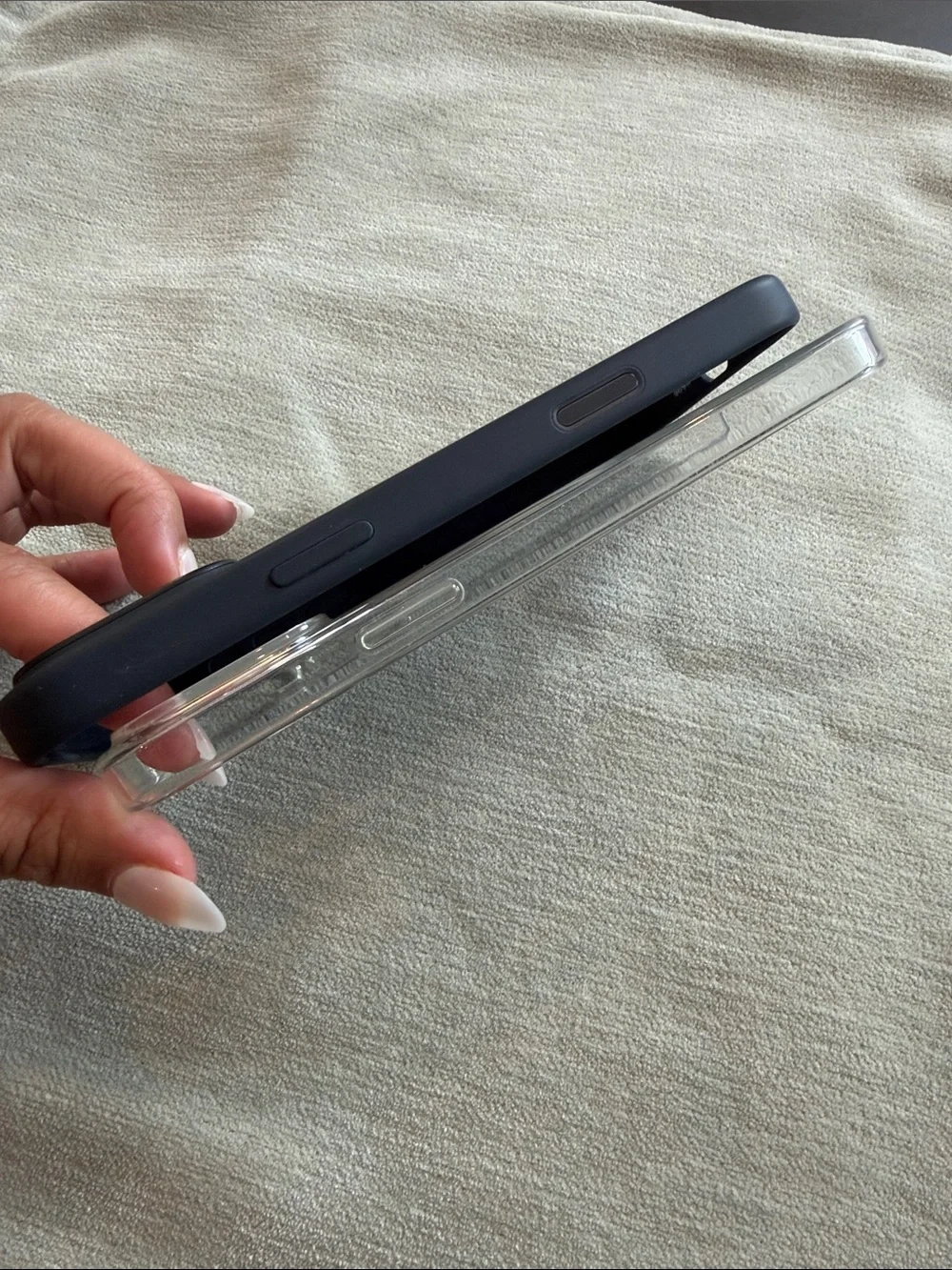 Apple Silicone Case and Clear MagSafe-Compatible Case - Black and Clear